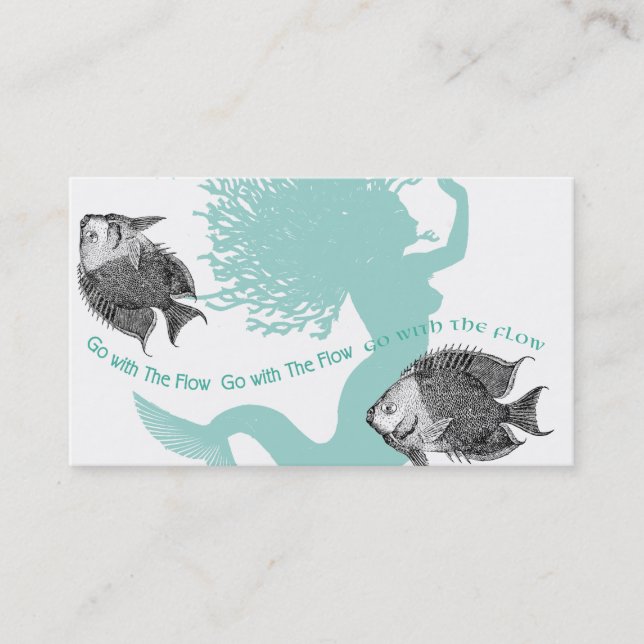 Mermaid Flow and Fish Business Card (Front)