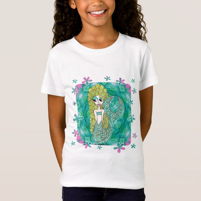Mermaid Flowers T-Shirt (Front)
