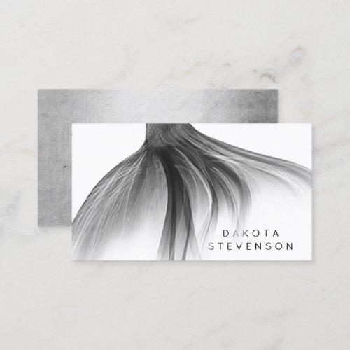 Mermaid Foil Tail  Silvery Faux Chrome Branding Business Card