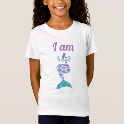 Mermaid Fourth Birthday T_Shirt