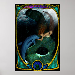 Mermaid &amp; Friend Poster