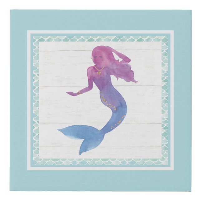Mermaid Friends III Faux Canvas Print (Front)