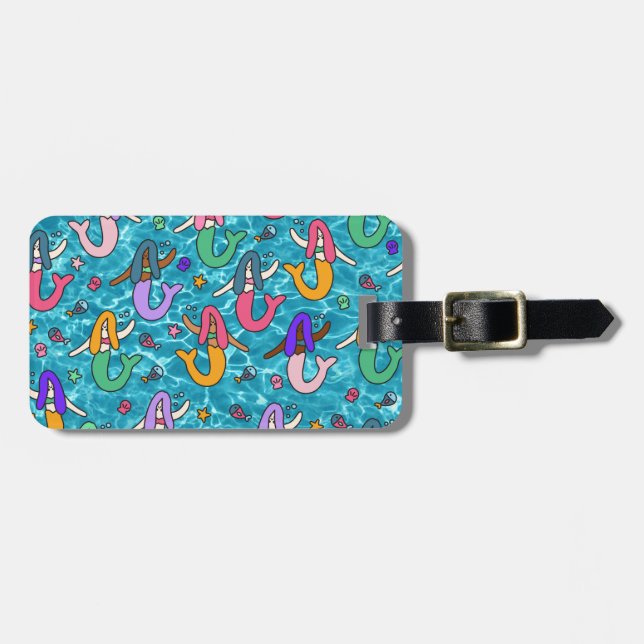Mermaid friends luggage tag (Front Horizontal)