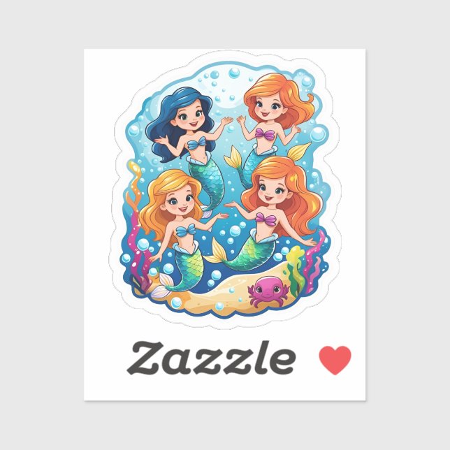 Mermaid Friends Personalized Fun set  Sticker (Sheet)