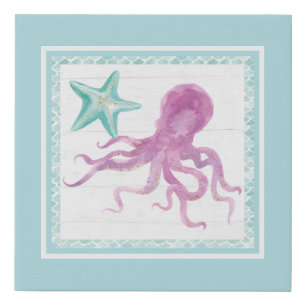 Mermaid Friends V Faux Canvas Print