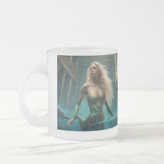 Mermaid Frosted Glass Coffee Mug