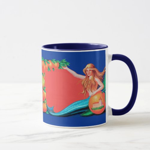 Mermaid Fruit Crate Label Art Coffee Mug