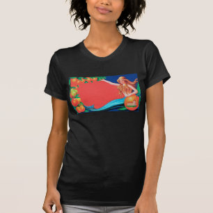Mermaid Fruit Crate Label Art T-Shirt
