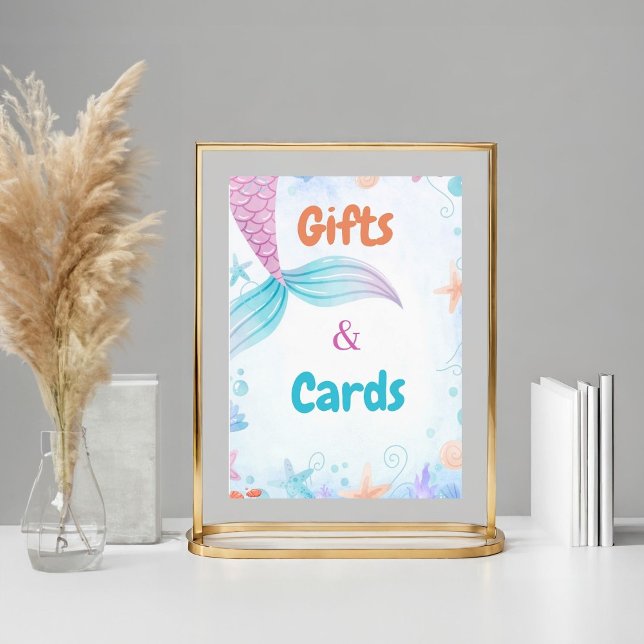 Mermaid Gift and Card Birthday Baby Shower Favor Poster (Creator Uploaded)