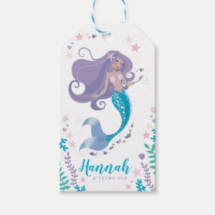 Mermaid Gift Tag Birthday Party Girl Favor Treats