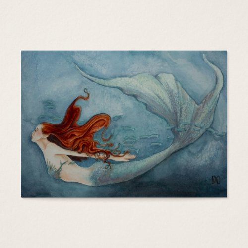 Mermaid Gift Tag Red 2 Business Card