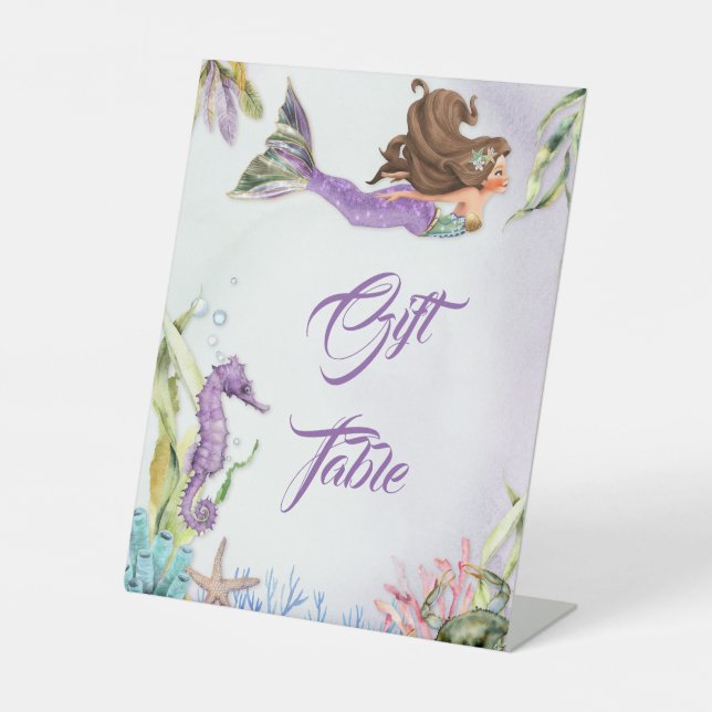 Mermaid Gift Welcome Food Table Sign (Front)