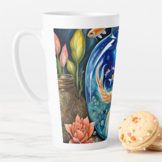 Mermaid Ginger Persian Cat  Latte Mug