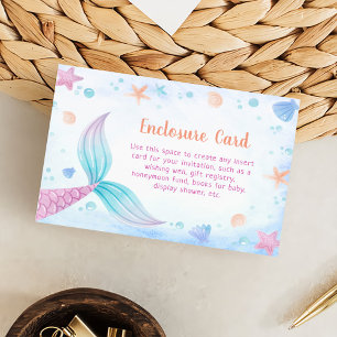 Mermaid Girl 1st Birthday Party  Enclosure Card