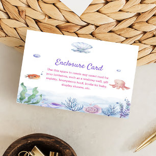 Mermaid Girl 1st Birthday Party  Enclosure Card