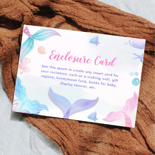 Mermaid Girl 3rd Birthday Party Enclosure Card