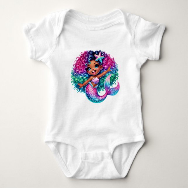 Mermaid Girl  Baby Bodysuit (Front)