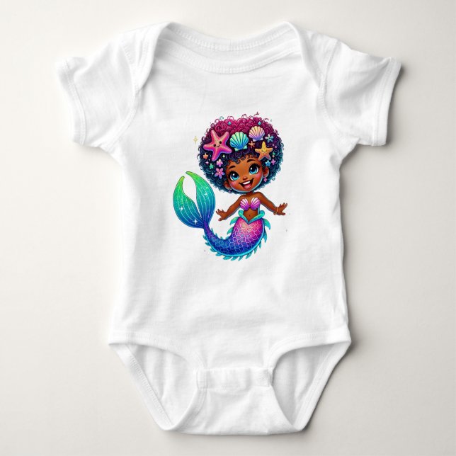 Mermaid Girl  Baby Bodysuit (Front)