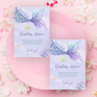 Mermaid girl baby shower ticket display shower