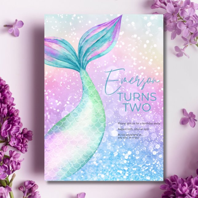 Mermaid Girl Birthday Party Invitation, Mermaid  Invitation (Creator Uploaded)