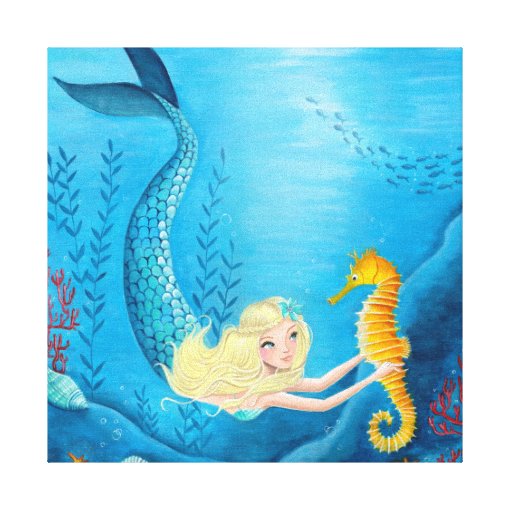 Mermaid Girl - Canvas | Zazzle