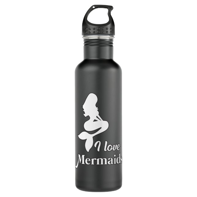 Mermaid Girl Mermaids Sea Funny Birthday Gift Idea Stainless Steel Water Bottle (Front)