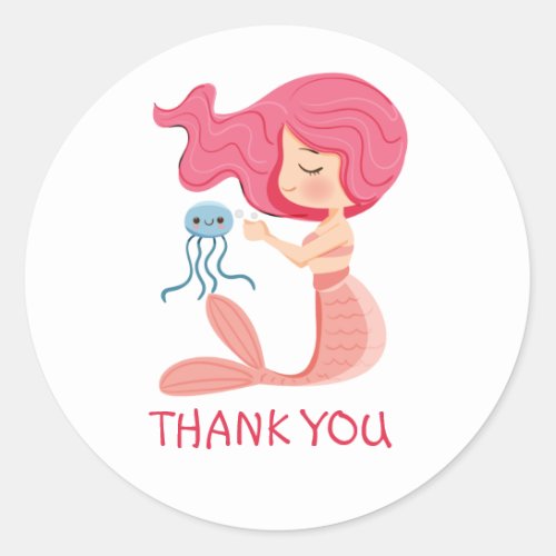 Mermaid Girl Party Pirate Classic Round Sticker