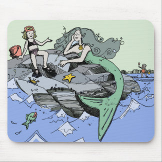 Mermaid Girl Summer Beach Friendship Whimsical Mouse Pad