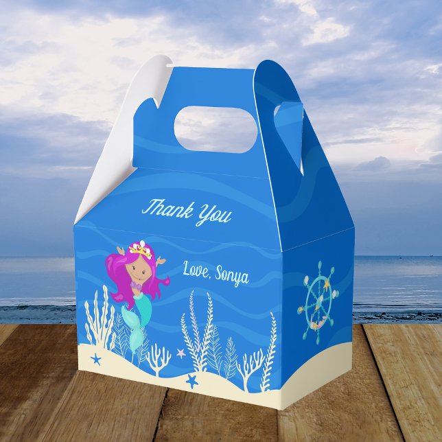 Mermaid Girl Underwater Ocean Birthday Party Favor Boxes (Creator Uploaded)