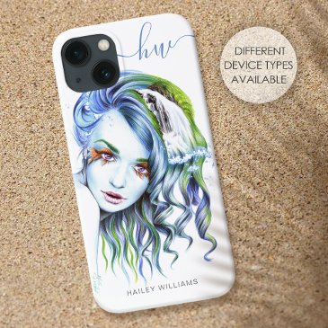 Mermaid girl Water woman Surreal Fantasy Art Name