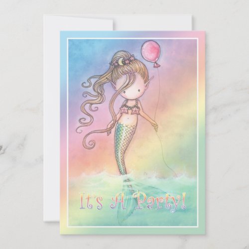 Mermaid Girls Birthday Party Invitations