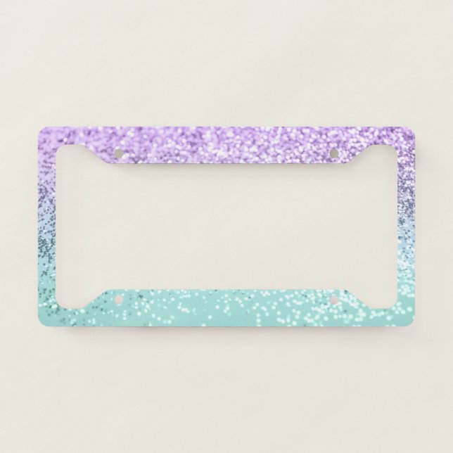 Mermaid Girls Glitter 1b (Faux Glitter) #pastel   License Plate Frame (Front)