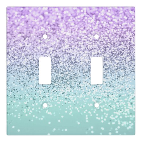 Mermaid Girls Glitter 1b Faux Glitter pastel   Light Switch Cover