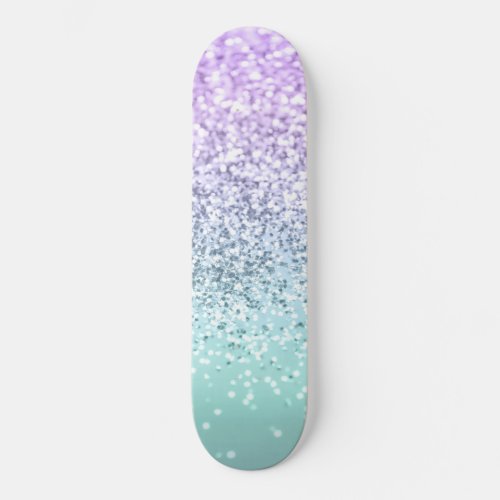 Mermaid Girls Glitter 1b Faux Glitter pastel   Skateboard