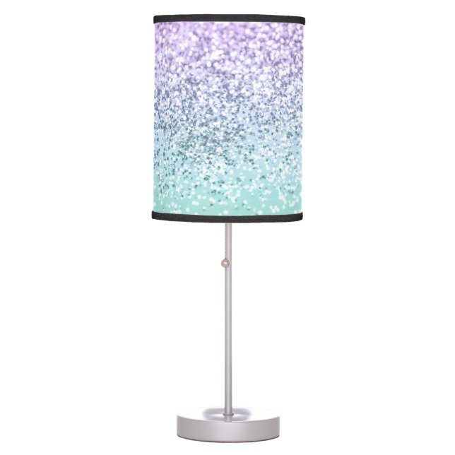 Mermaid Girls Glitter 1b (Faux Glitter) #pastel   Table Lamp (Front)