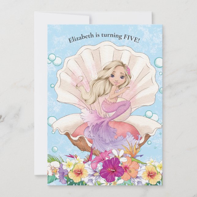 Mermaid Girls Under The Sea Birthday Invitation (Front)