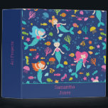 Mermaid Girls Under The Sea Personalized 3 Ring Binder<br><div class="desc">Mermaid Girls Under The Sea Personalized Kids 3 Ring Binder.</div>