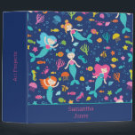 Mermaid Girls Under The Sea Personalized 3 Ring Binder<br><div class="desc">Mermaid Girls Under The Sea Personalized Kids 3 Ring Binder.</div>