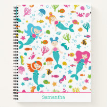 Mermaid Girls Under The Sea Personalized Notebook