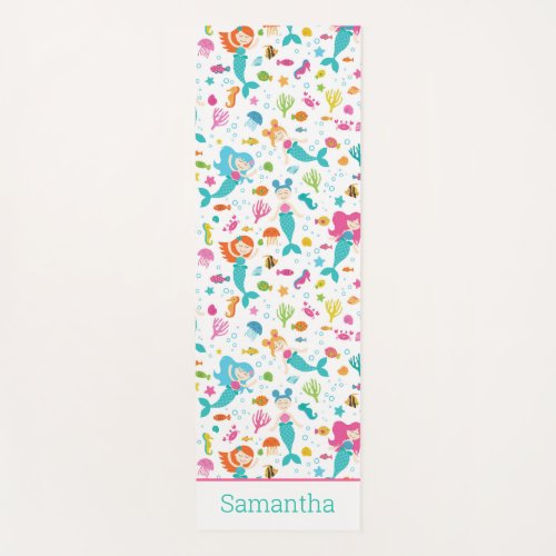 Mermaid Girls Under The Sea Personalized Yoga Mat