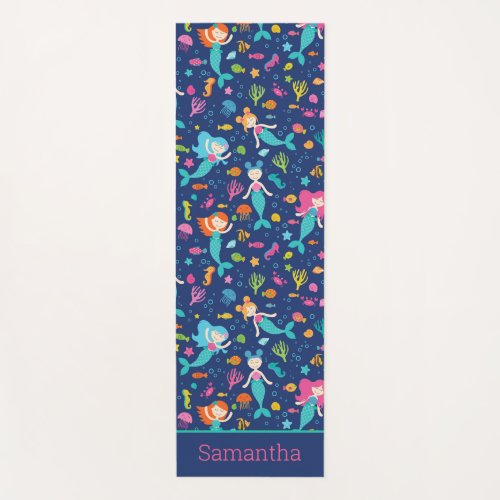 Mermaid Girls Under The Sea Personalized Yoga Mat