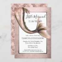 Mermaid Glam Baby Shower | Copper Rose Gold Luster Invitation