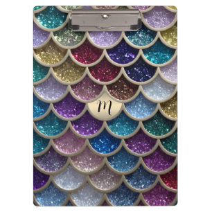 Mermaid Glam Glitter Scales Clipboard