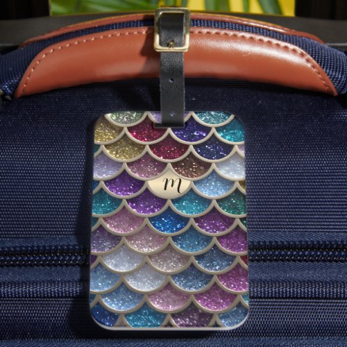Mermaid Glam Glitter Scales Luggage Tag