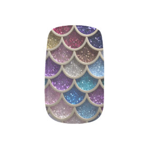 Mermaid Glam Glitter Scales Minx Nail Art