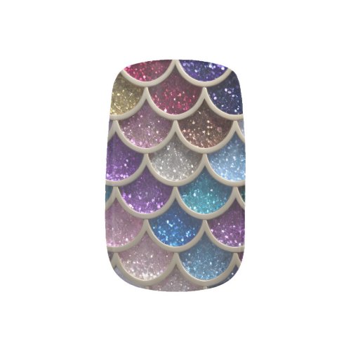 Mermaid Glam Glitter Scales Minx Nail Art