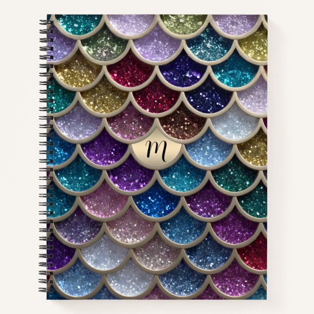 Mermaid Glam Glitter Scales Notebook (Front)