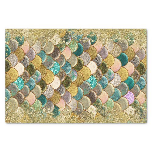 Mermaid Glam Ocean Sea Scales Glamour Glitter Chic Tissue Paper