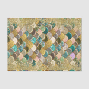 Mermaid Glam Ocean Sea Scales Glamour Glitter Chic Tissue Paper