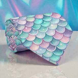 Mermaid Glam Pastel Colors Necktie Tie